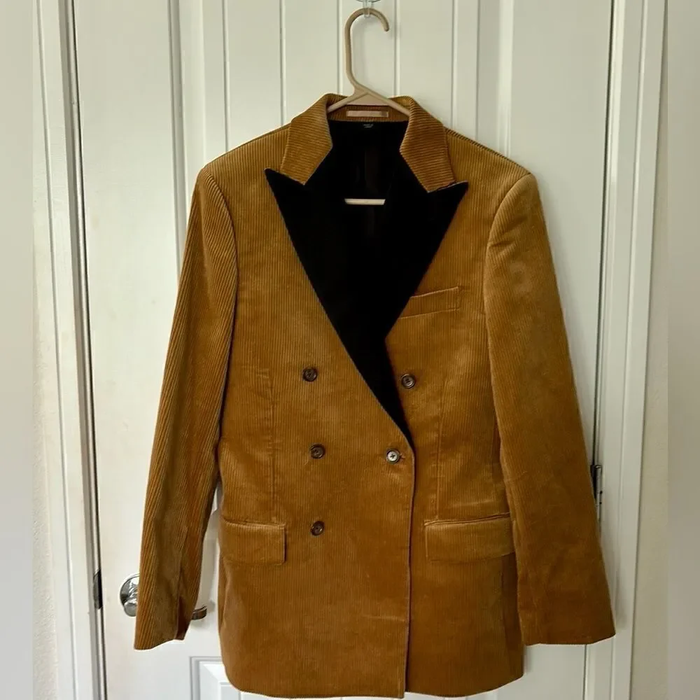 J.Crew Thé Ludlow Double-Breated Corduroy Tuxedo Jacket New!